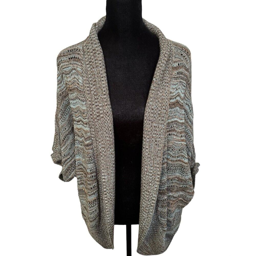 CHRISTOPHER &‎ BANKS XL Cover Up Boho Peasant Light Weight Sweater Women Shimmer